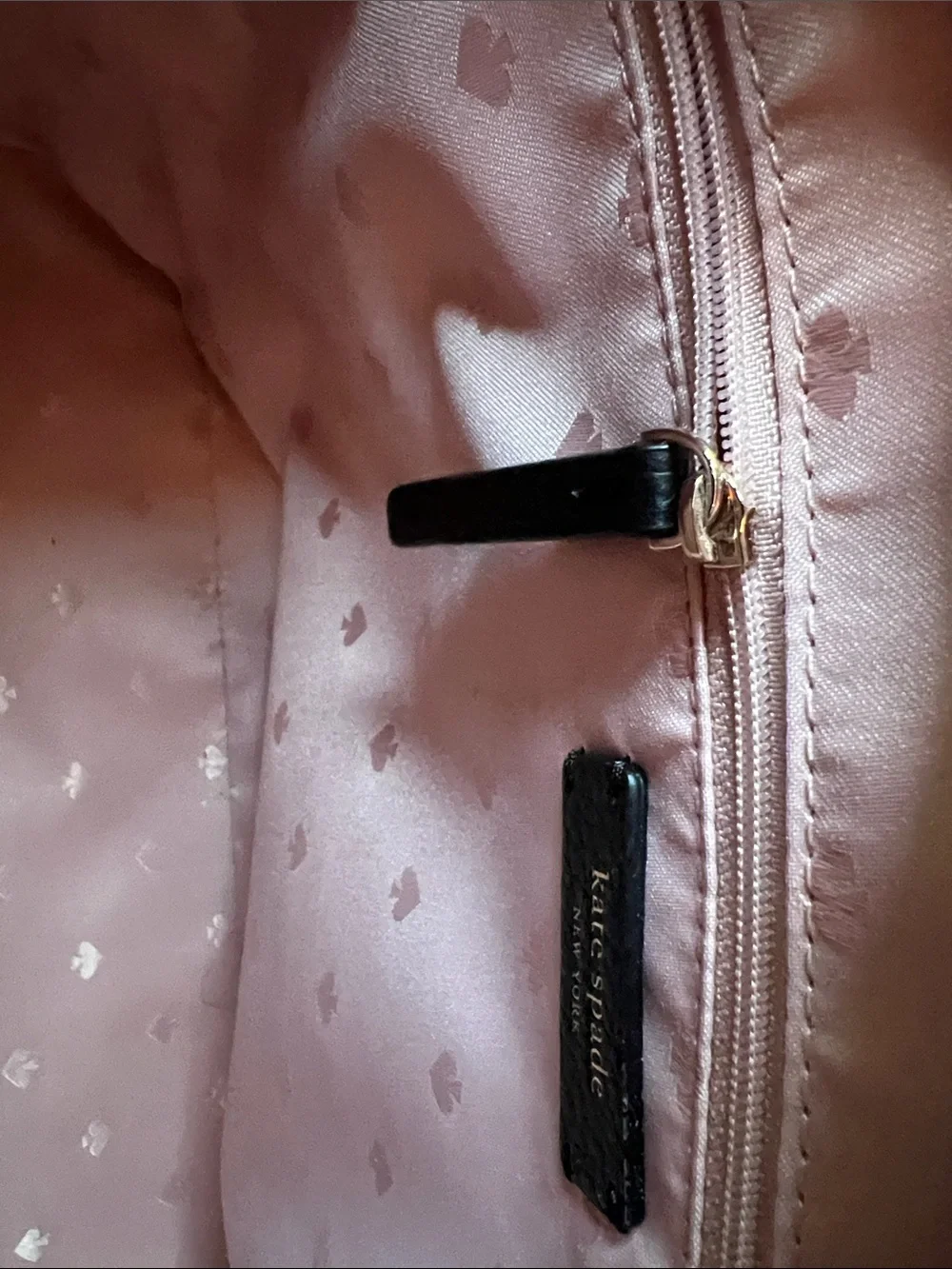 kate spade Black Pebbled Leather Tote with Tassel Bow